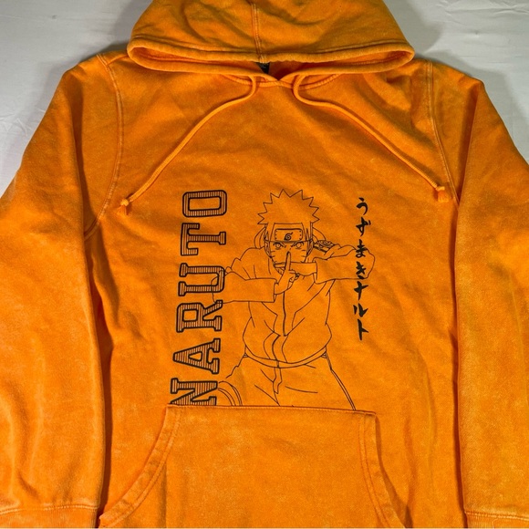 Naruto Shippuden Collection Hoodie Size Large Orange. 2002 NEW. - Picture 2 of 7